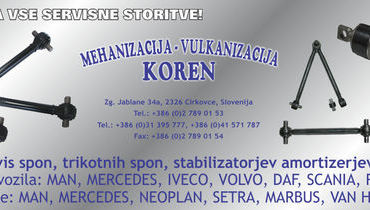 MEHANIZACIJA - VULKANIZACIJA, KOREN ALEŠ s.p.